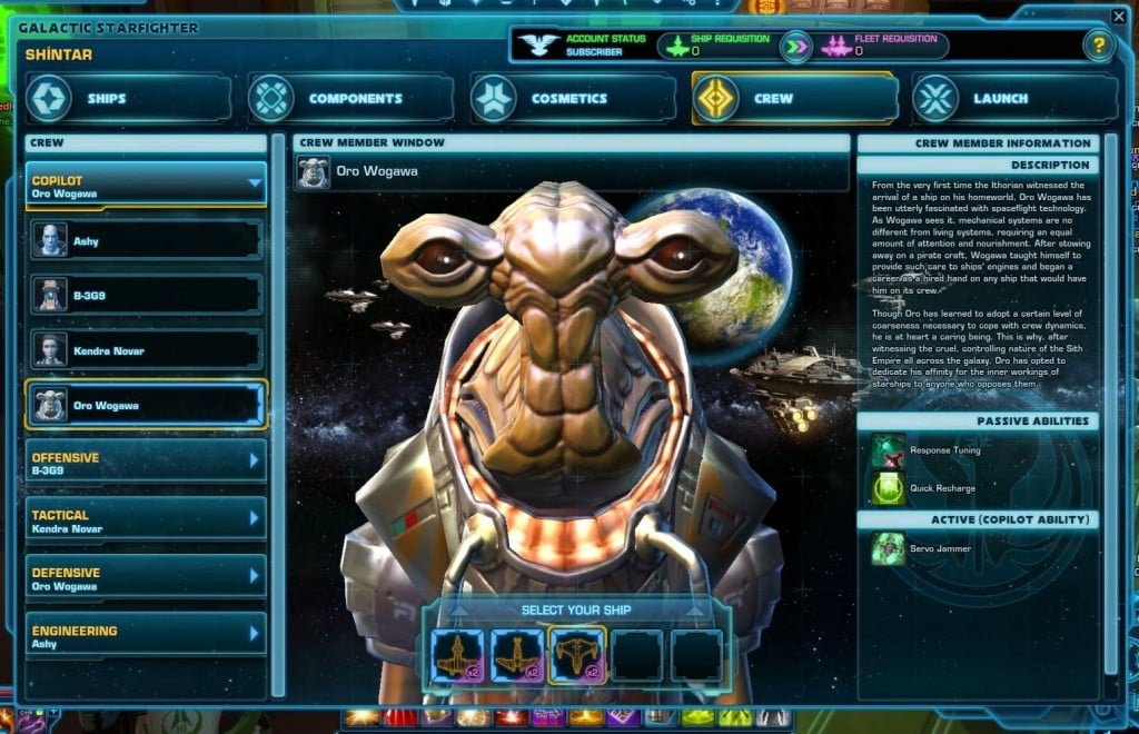SWTOR Galactic Starfighter Ships Companion Guide