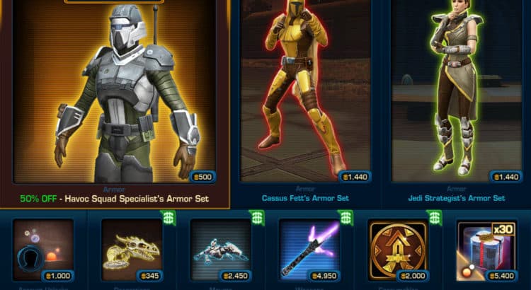 SWTOR Cartel Market Update for April 1