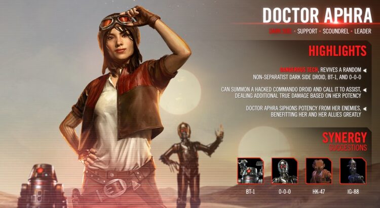 Star Wars Galaxy of Heroes: Doctor Aphra is live
